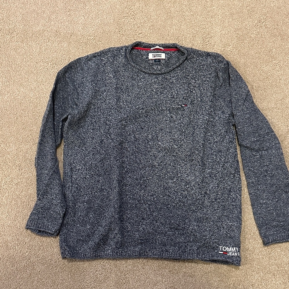 Tommy Hilfiger Men's Heather Blue Crewneck Sweater